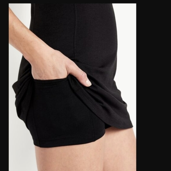 Old Navy CloudComfy Cami Athletic Dress with pocket Black (M) NWT! - Picture 3 of 11